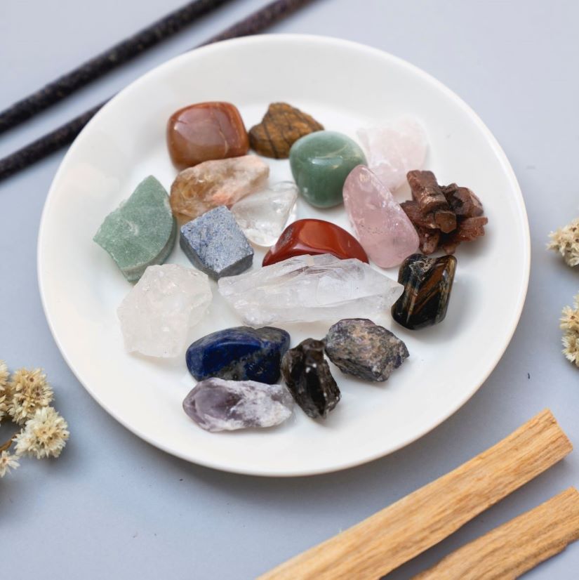 Healing crystal ceremony for anxiety