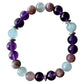 Healing Crystal Bracelets Anxiety Buster Amethyst, Aquamarine, and Lepidolite