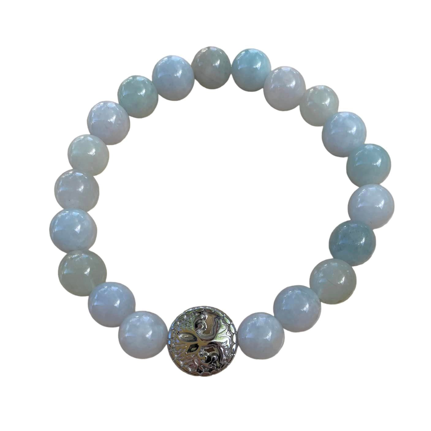 Healing Crystal Bracelets Aquamarine 8mm Round Beads