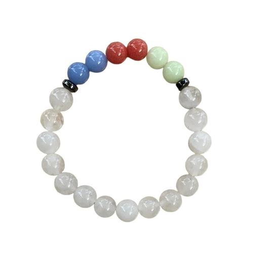 Healing Crystal Bracelets Aragonite Trio of Colors with Quartz