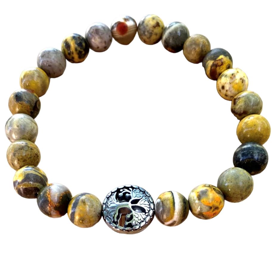 Healing Crystal Bracelets Bumblebee Jasper 8mm Round Beads