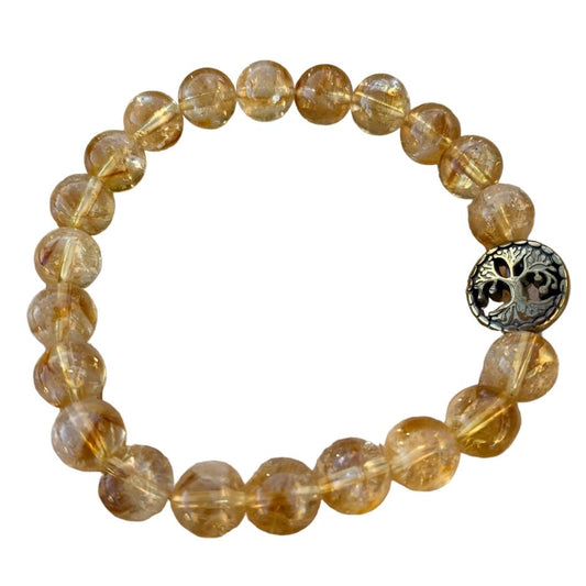 Healing Crystal Bracelets Citrine 8mm Round Beads