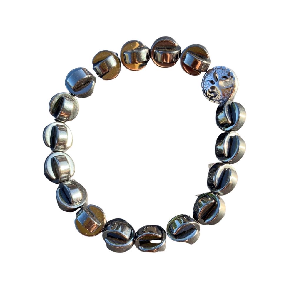 Healing Crystal Bracelets Hematite Chomper Beads 10mm