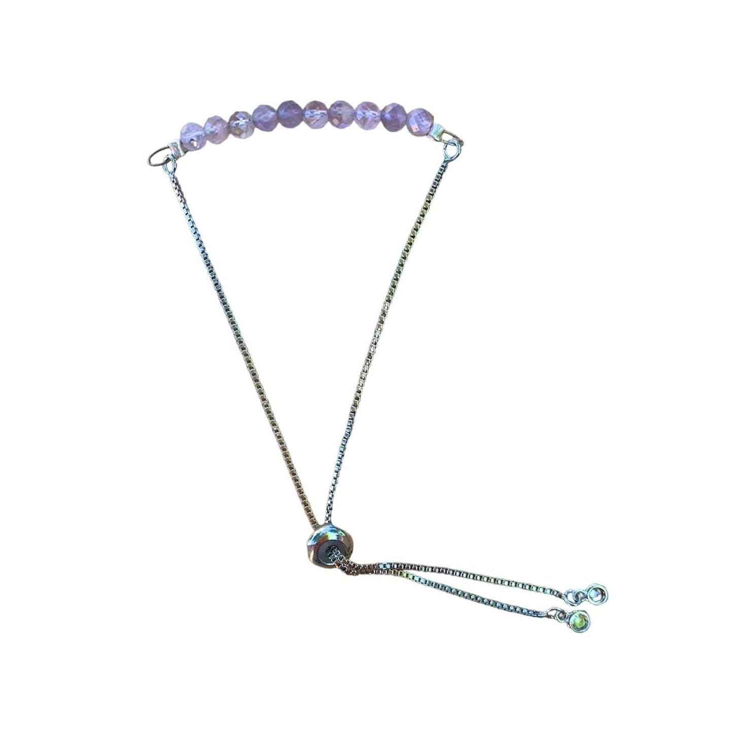 Healing Crystal Bracelets Dainty Lavender Amethyst Adjustable