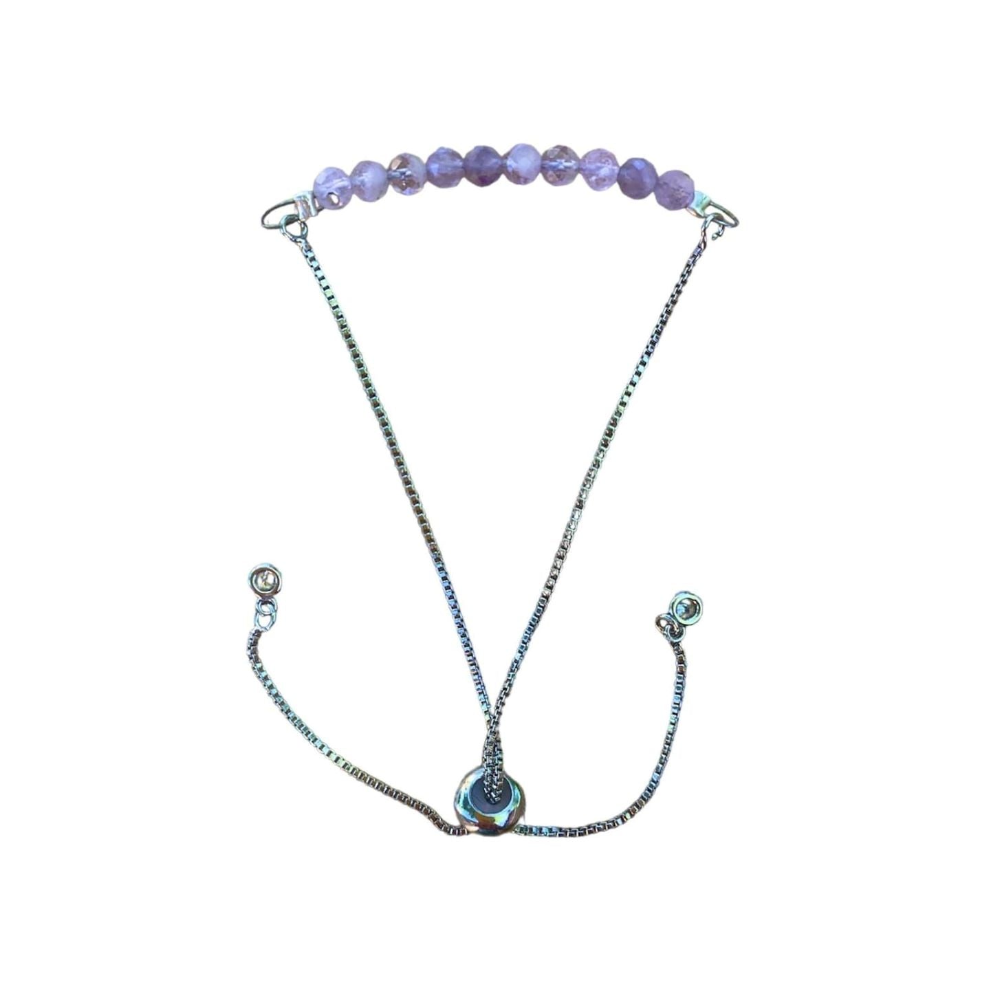 Healing Crystal Bracelets Lavender Amethyst on Chain