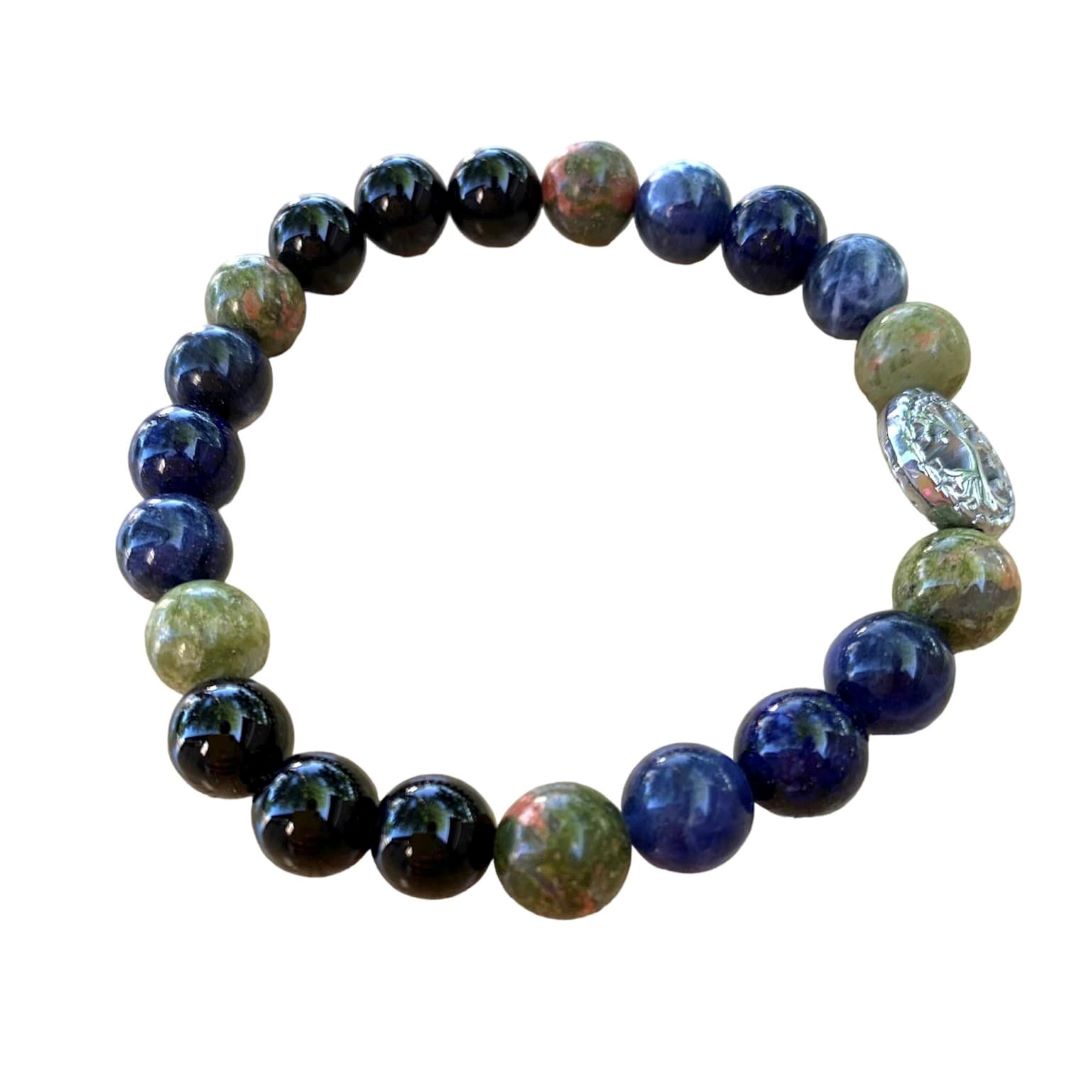 Healing Crystal Bracelets Public Speaking Lapis Lazuli, Sodalite, Unakite, Onyx