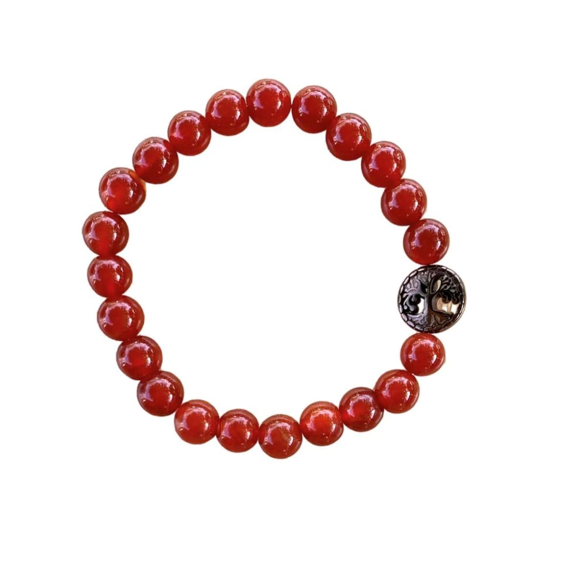 Healing Crystal Bracelets Red Carnelian 8mm Round Beads