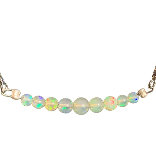 Healing Crystal Bracelets Round White Opals Bar