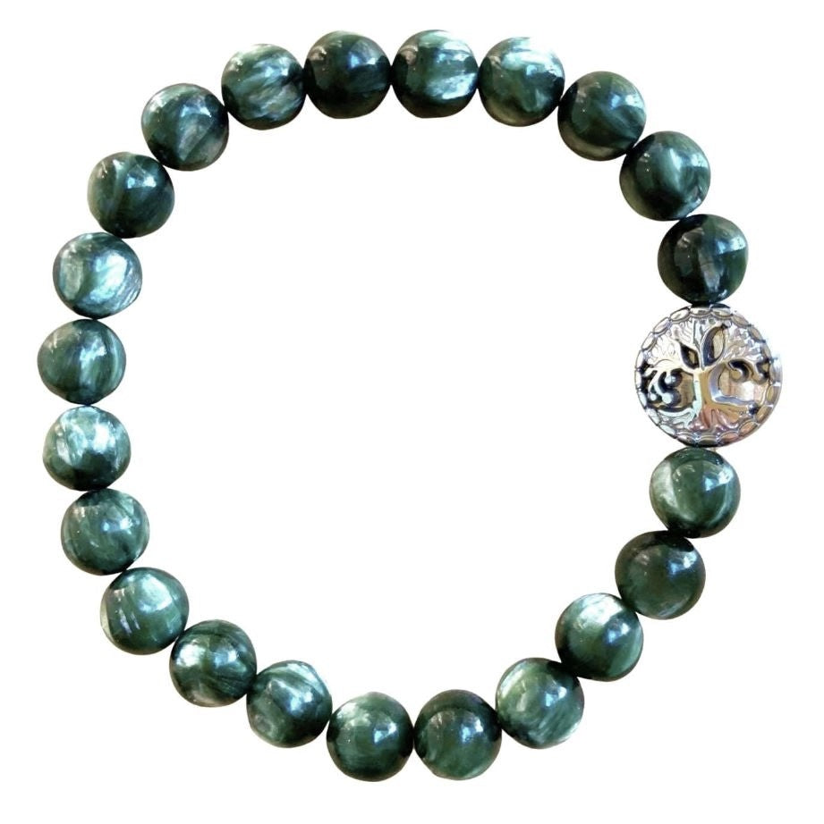 Healing Crystal Bracelets Seraphinite 8 mm Round Beads