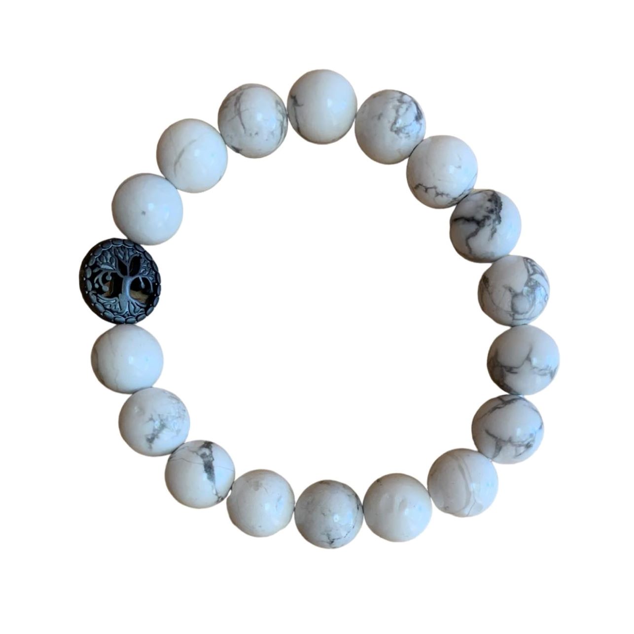 Healing Crystal Bracelets White Howlite 10mm Round Beads