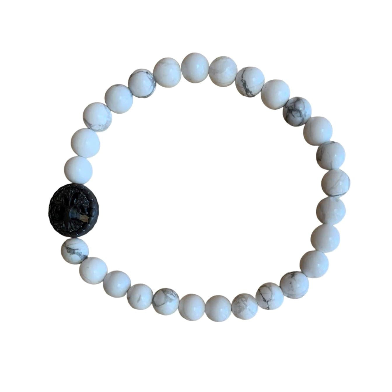 Healing Crystal Bracelets White Howlite 6 mm Round Beads