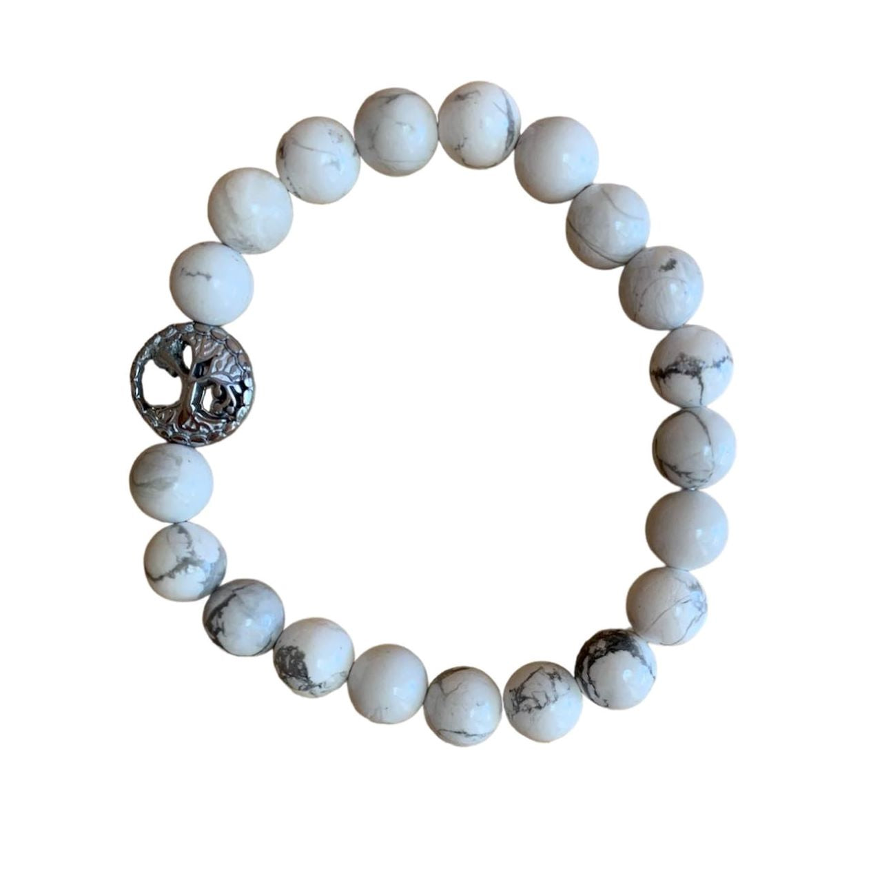 Healing Crystal Bracelets White Howlite 8mm Round Beads