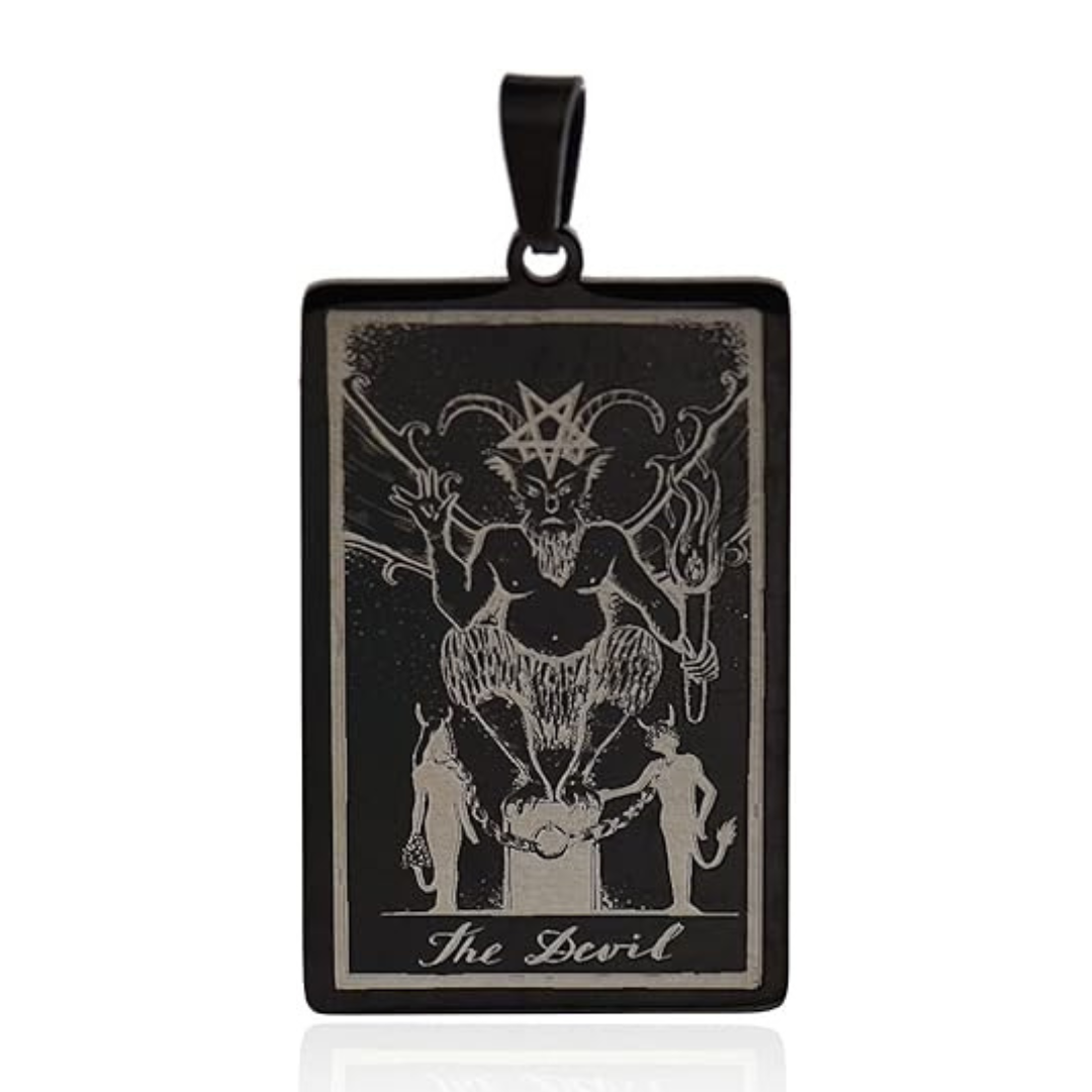 Tarot Card Necklace Black Major Arcana The Devil