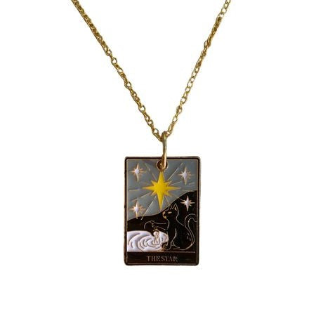 Tarot Card Necklaces Colorful on Chain