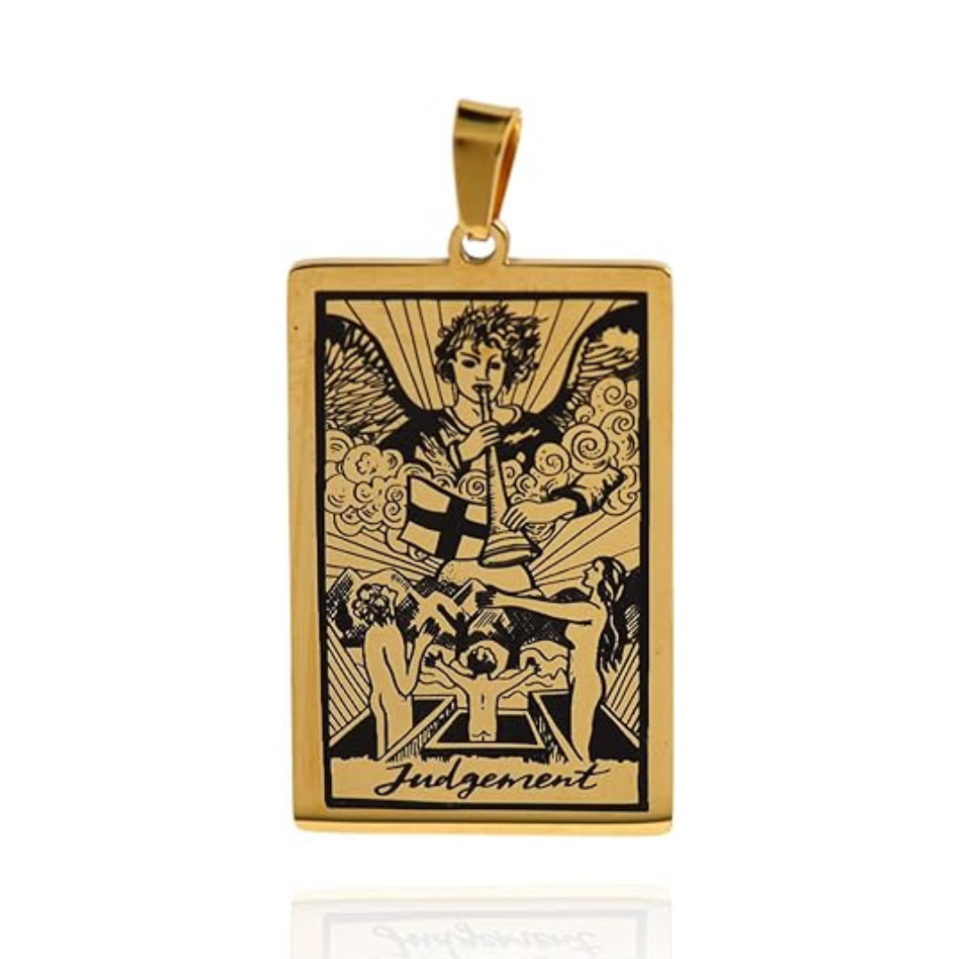 Tarot Card Necklace Gold Major Arcana Judgement