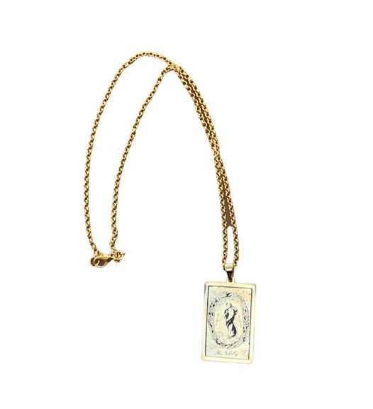 Tarot Card Necklace on Gold Colored Chain