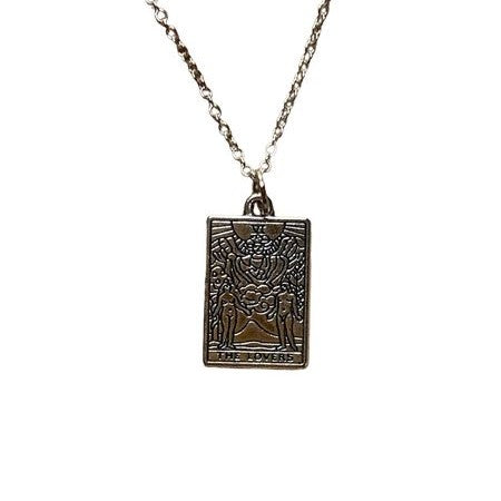 Tarot Necklaces Silver Color on Chain The Lovers Major Arcana Card