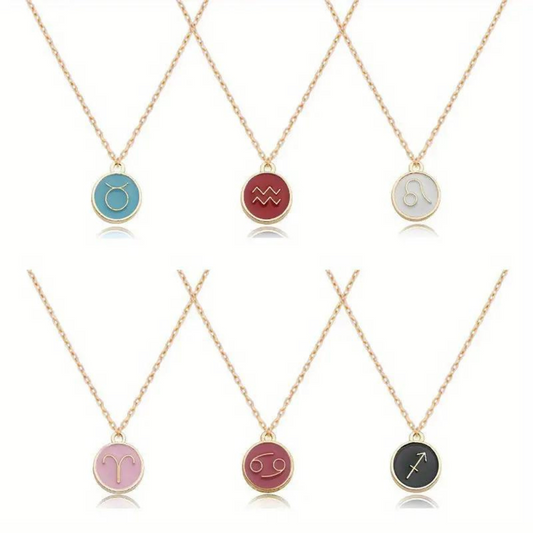 Zodiac Necklaces Colorful on Chain