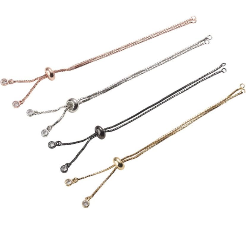 Healing Crystal Bracelet Adjustable Chain Metal Colors: Silver, Yellow Gold, Rose Gold, Gun Metal