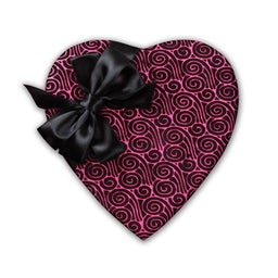 Metaphysical Gift Box Pink Heart with Black Swirls