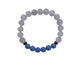 Aragonite Blue with Clear Quartz Bracelet 8 mm Round Beads - Naturally Glows in the Dark