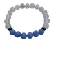 Aragonite Blue with Clear Quartz Bracelet 8 mm Round Beads - Naturally Glows in the Dark