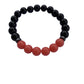 Aragonite Coral with Onyx Bracelet 8 mm Round Beads - Naturally Glows in the Dark