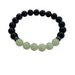 Aragonite Green/Yellow with Onyx Bracelet 8 mm Round Beads - Naturally Glows in the Dark