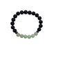 Aragonite Green/Yellow with Onyx Bracelet 8 mm Round Beads - Naturally Glows in the Dark