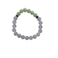 Aragonite Green/Yellow with Clear Quartz Bracelet 8 mm Round Beads - Naturally Glows in the Dark