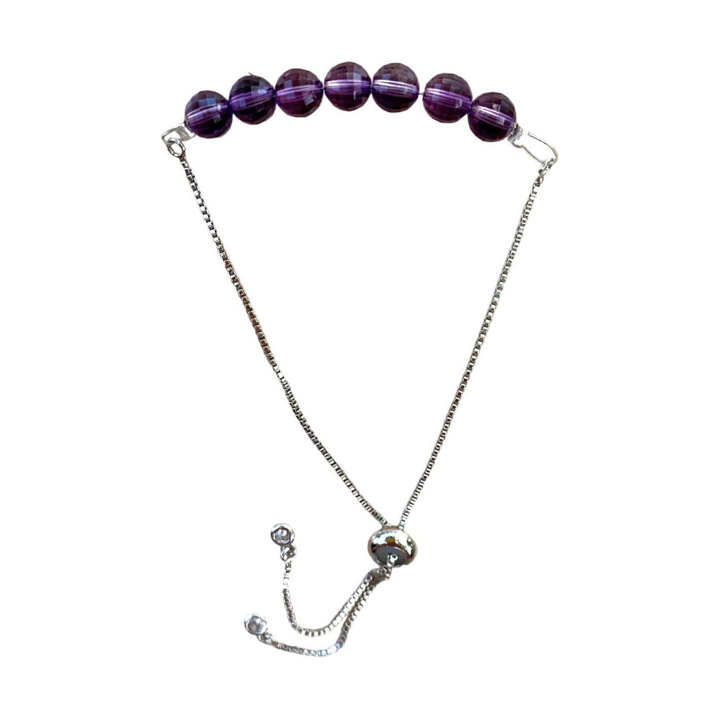 healing crystal bracelets dainty amethyst with adjustable chain