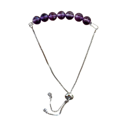 healing crystal bracelets dainty amethyst with adjustable chain