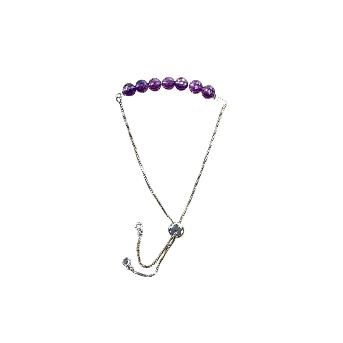 healing crystal bracelets dainty 6mm amethyst with adjustable chain