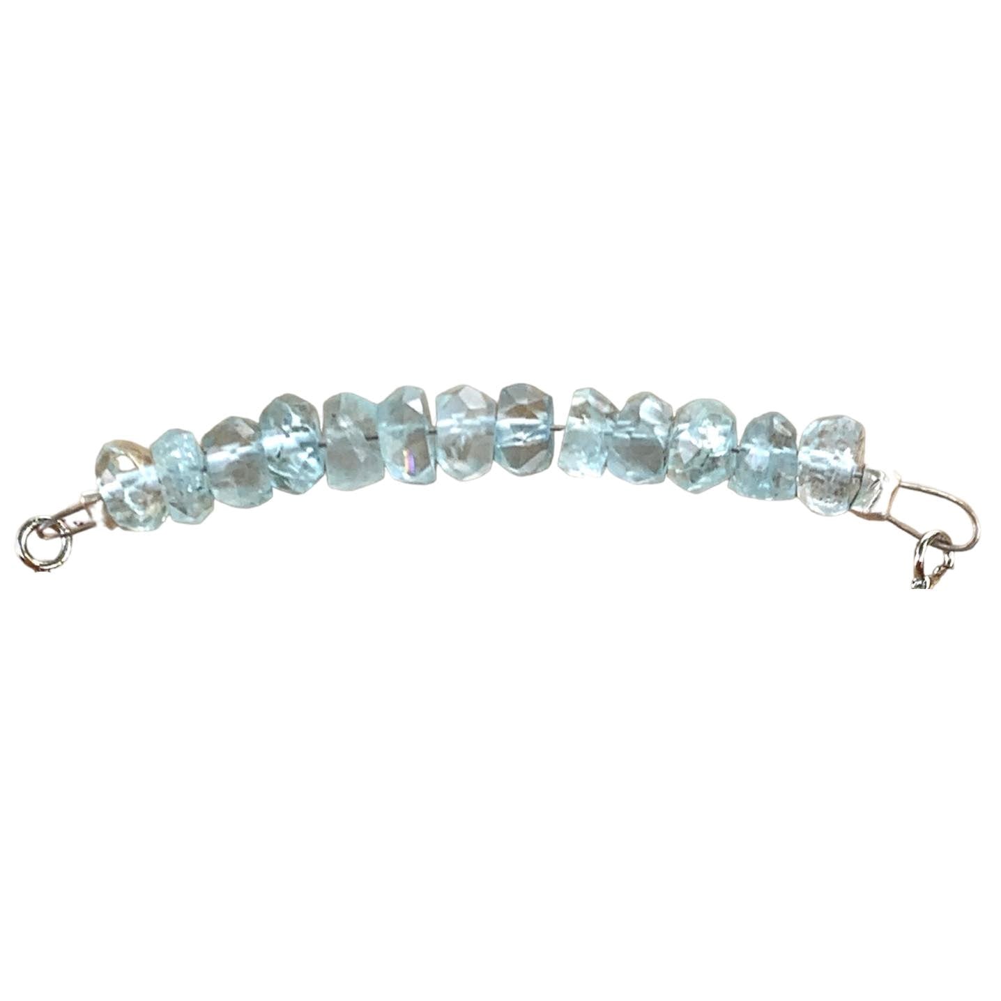 healing crystal bracelets dainty 5mm aquamarine rondelle beads