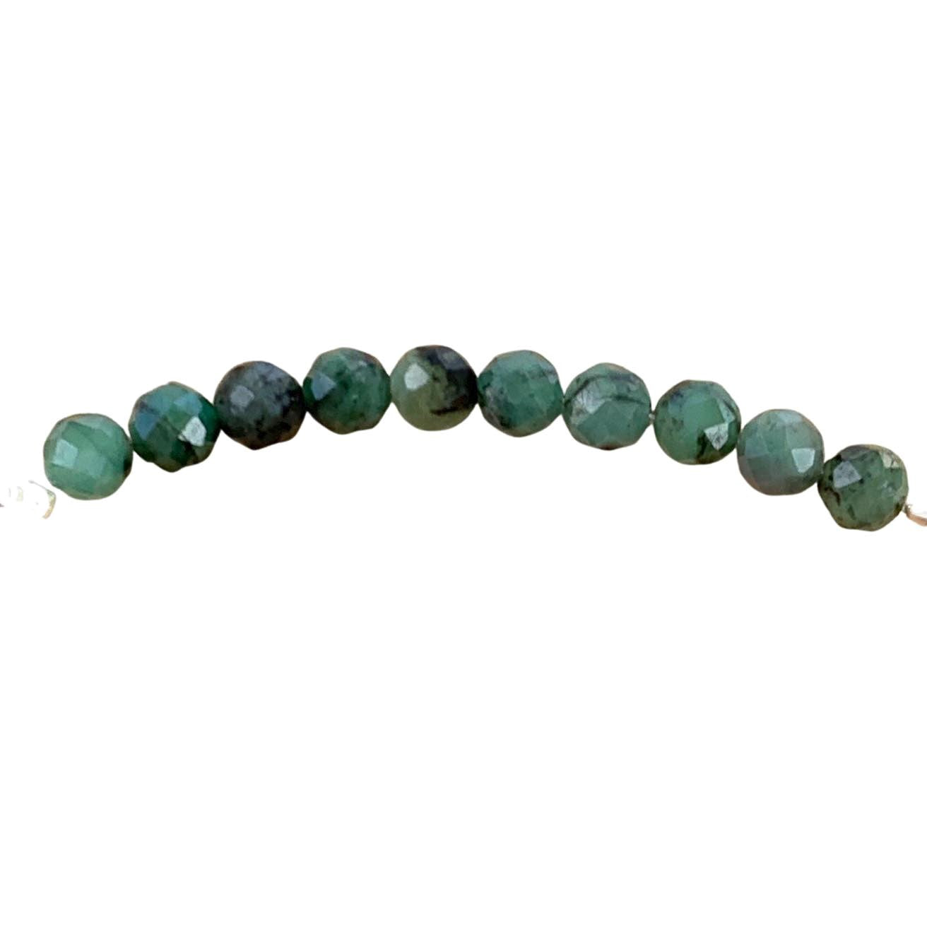 healing crystal bracelets 4mm faceted round emerald beads