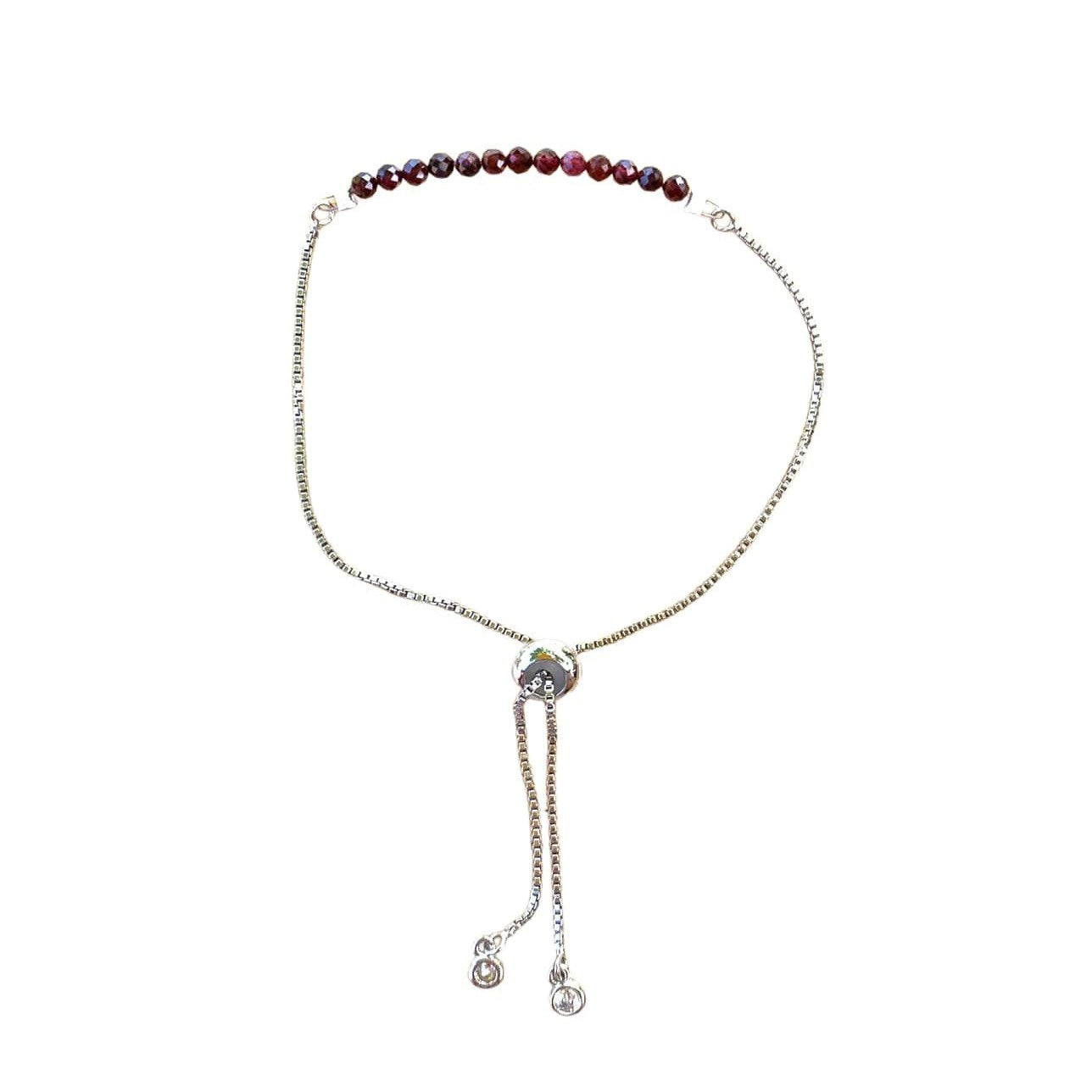 healing crystal bracelets dainty garnet with adjustable chain