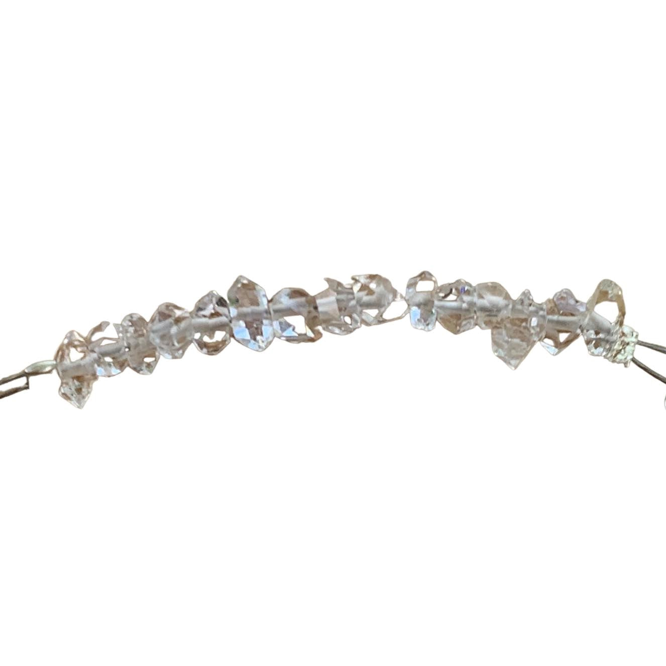 healing crystal bracelets dainty 5mm natural herkimer diamonds