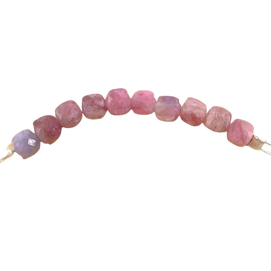 healing crystal bracelets dainty 4mm faceted round pink tourmaline beads