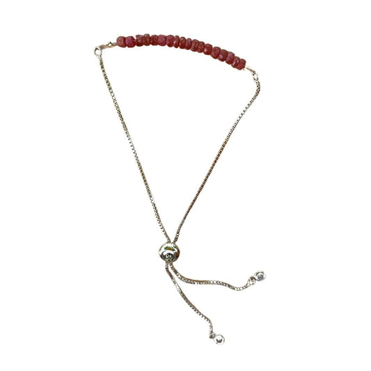 healing crystal bracelets dainty ruby with adjustable chain