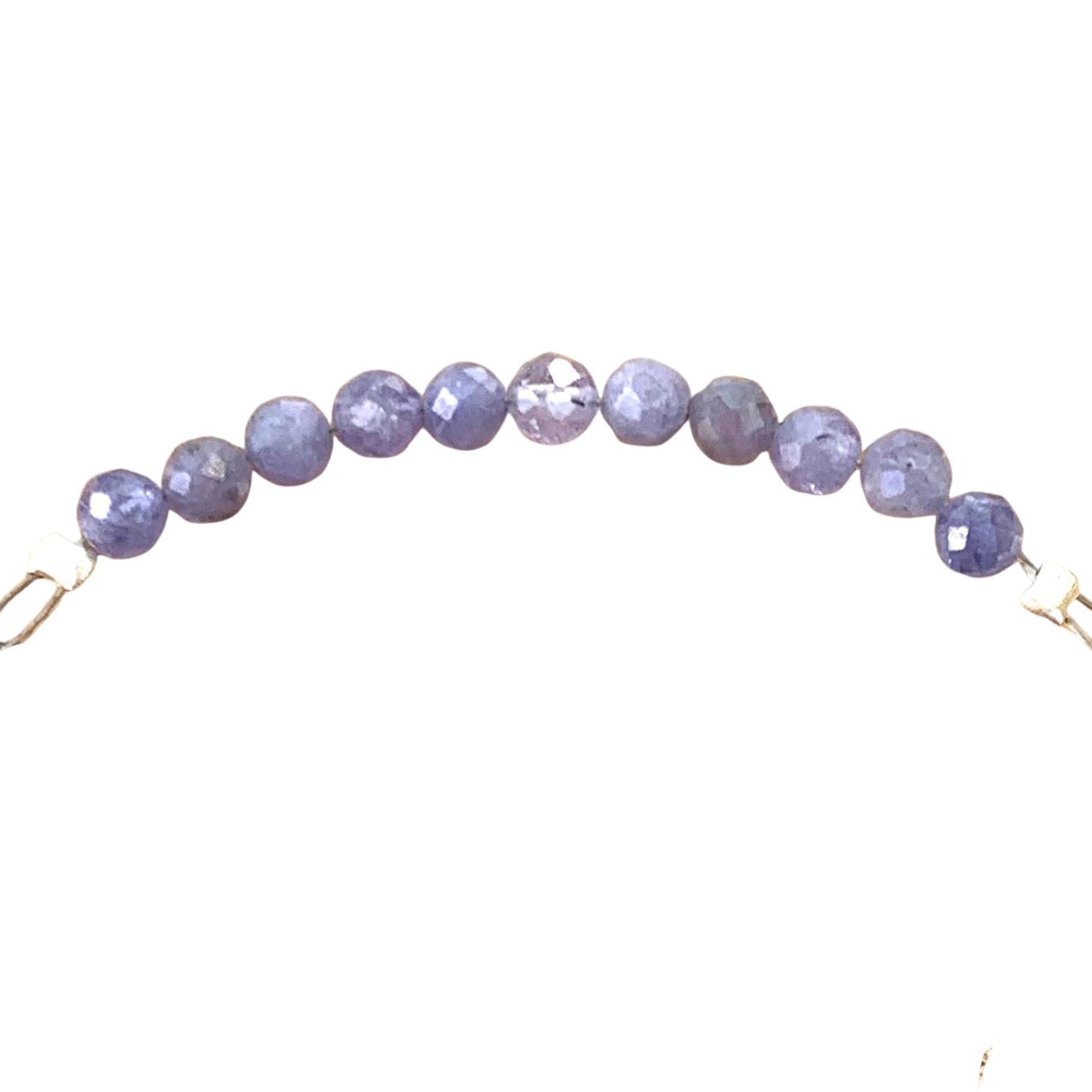 healing crystal bracelets dainty 4mm faceted round tanzanite beads