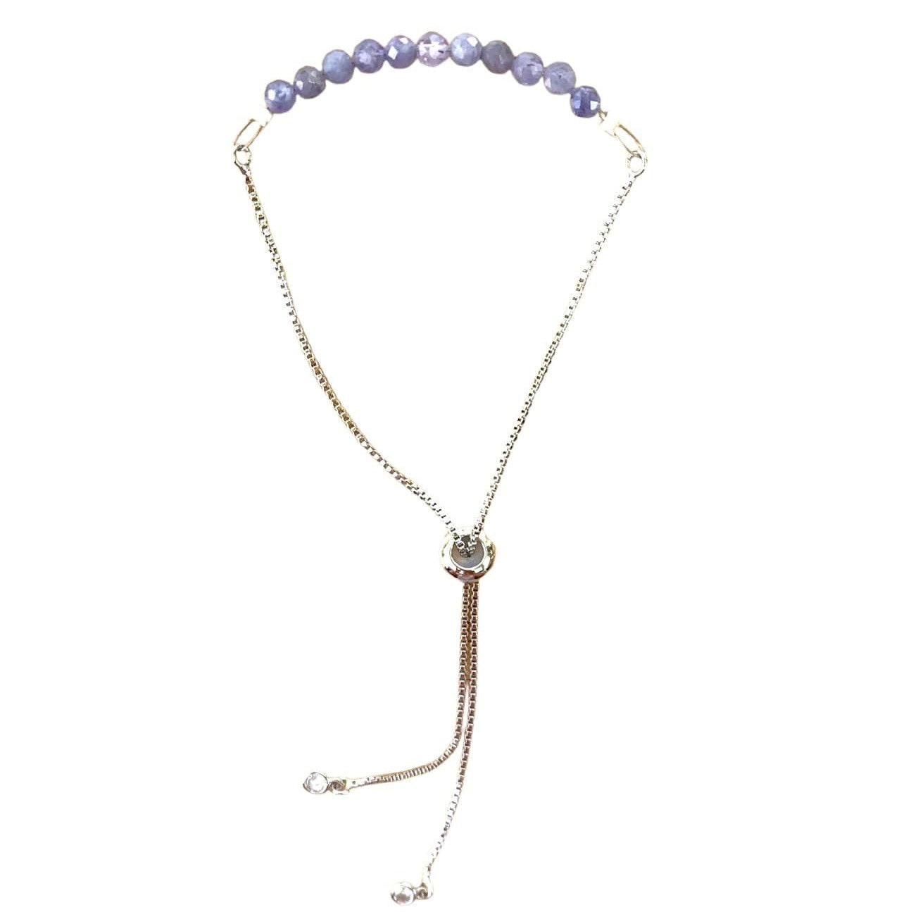 healing crystal bracelets tanzanite with adjustable chain