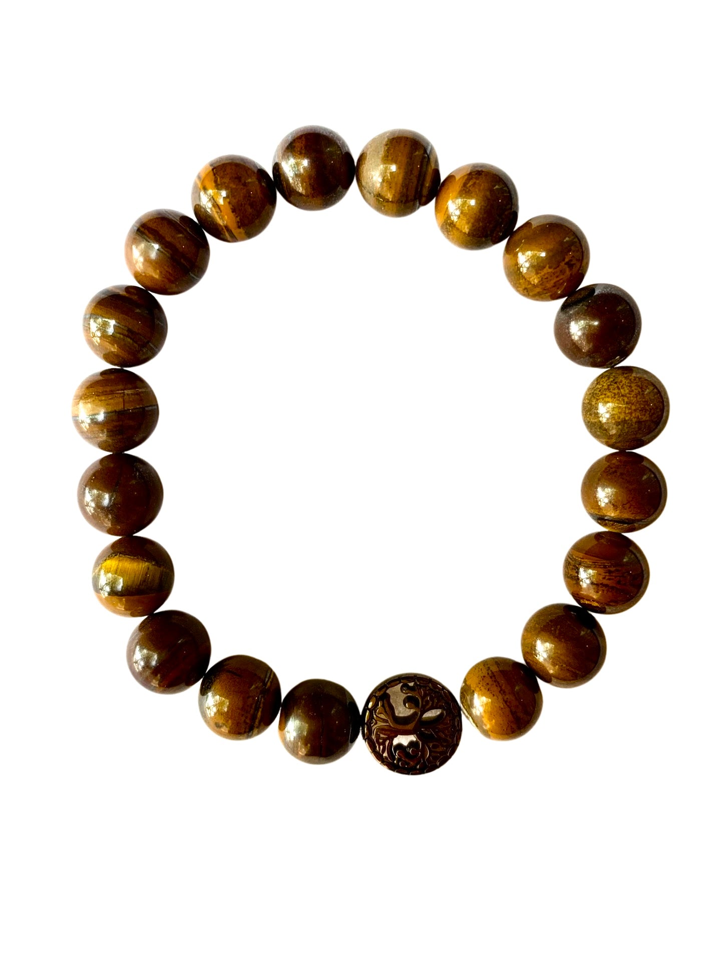 Tiger Iron Bracelet 10 mm Round Beads